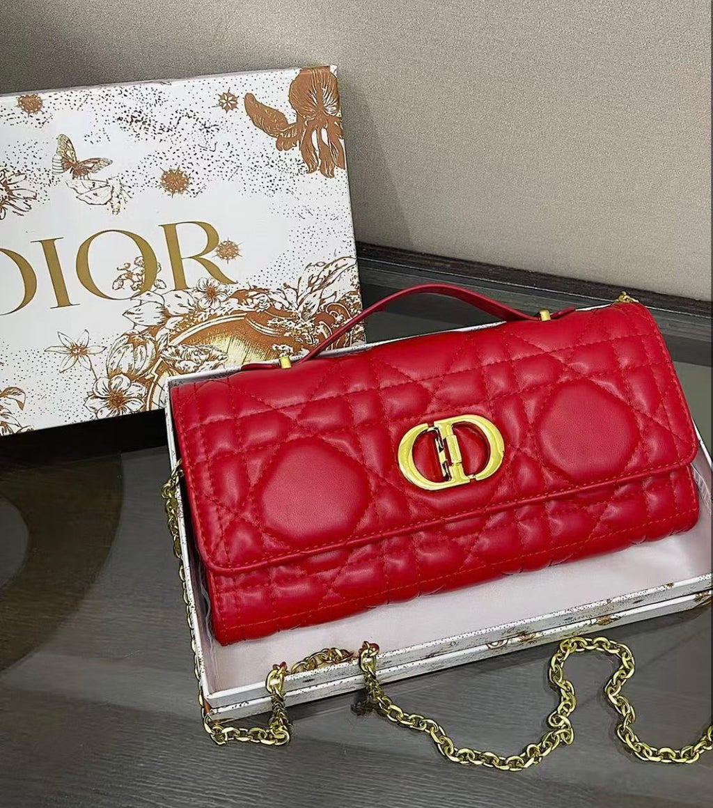 Dior Caro Wallet on Chain – Quilted Calfskin
