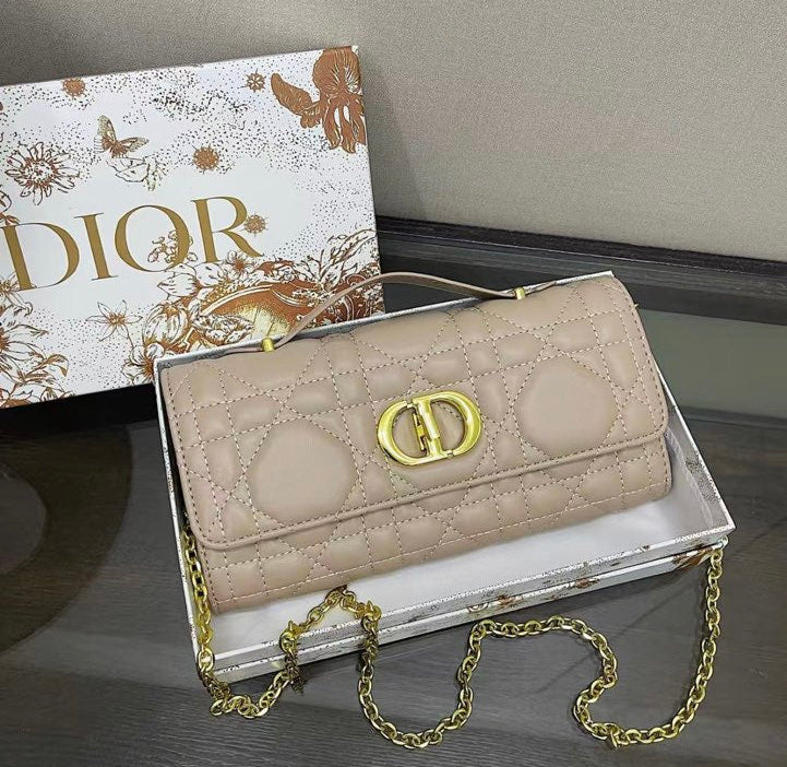 Dior Caro Wallet on Chain – Quilted Calfskin